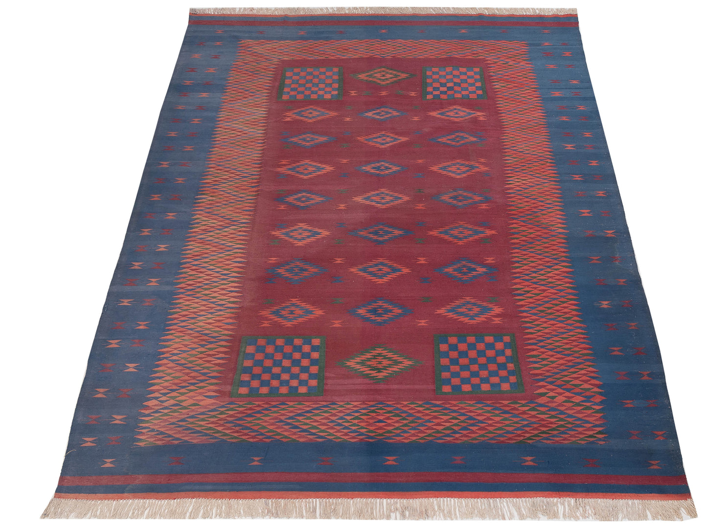 Kilvana Pink Blue 9.3x12.7 Hand Woven Rug