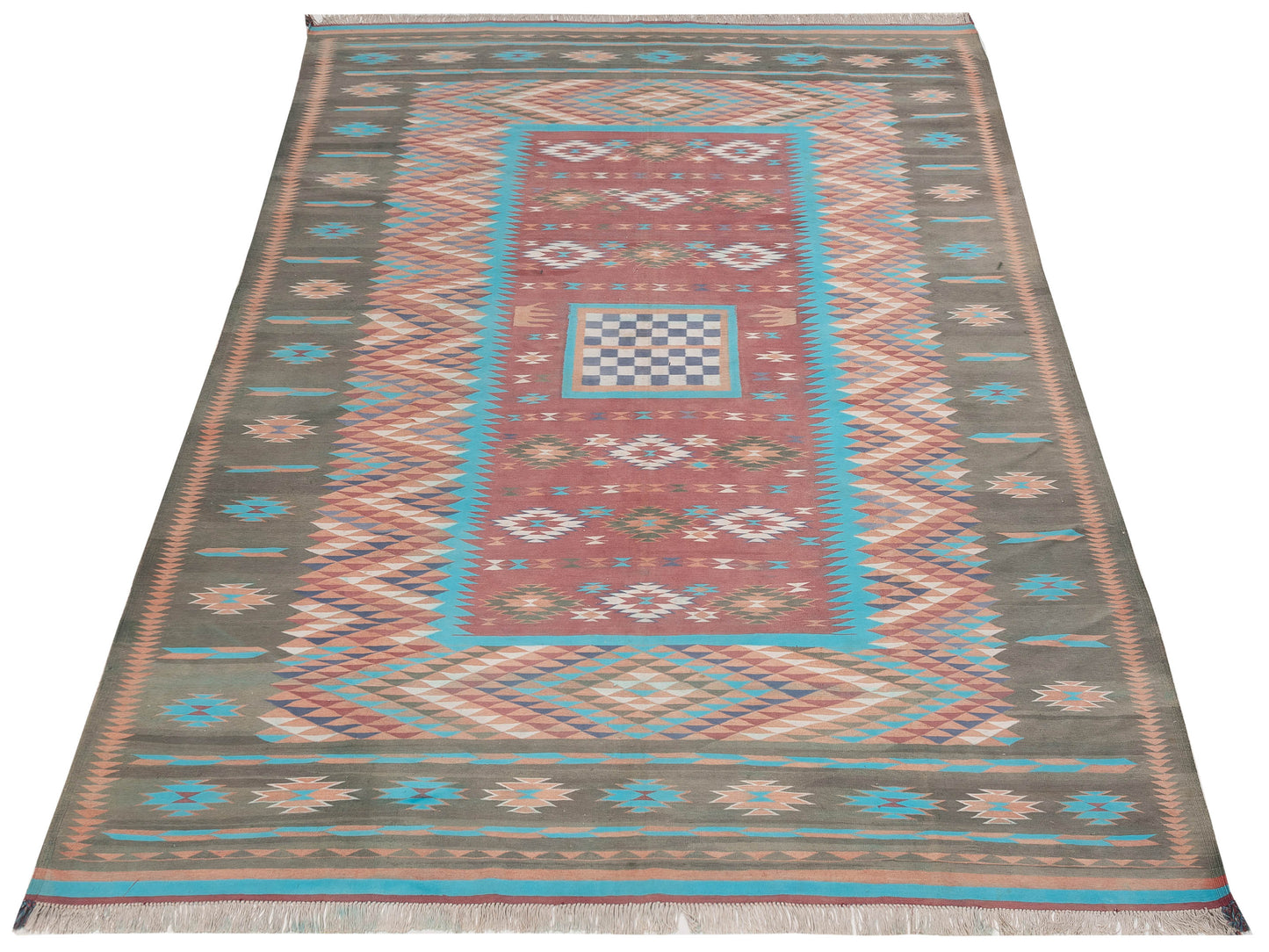 Dhurrie Multi 9.2x13 Hand Woven Rug