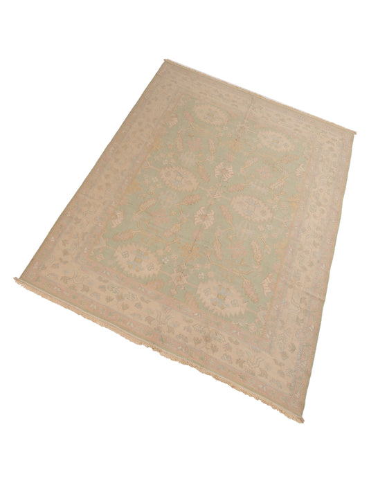 Kilvana Light Green Beige 8x10.2 Hand Woven Rug