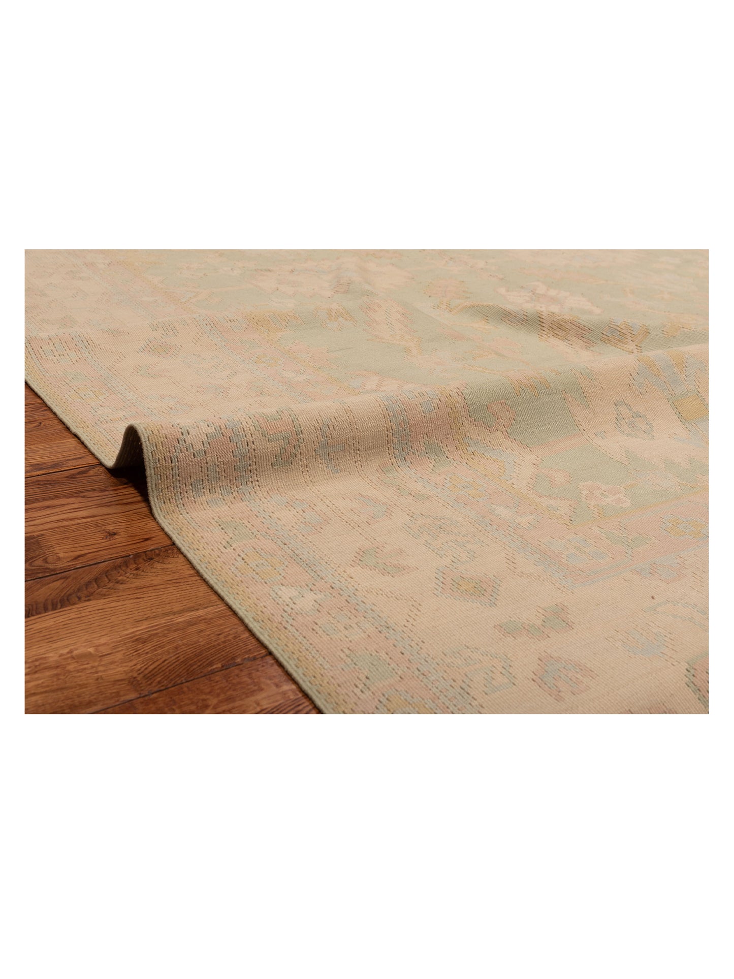 Kilvana Light Green Beige 8x10.2 Hand Woven Rug