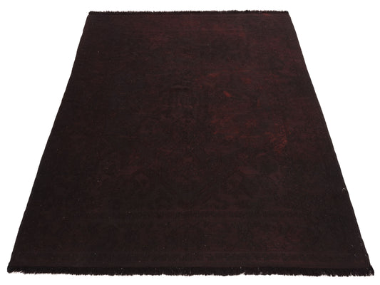 Vintage Black 5.10x8 Hand Knotted Rug