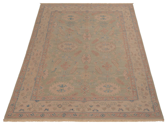 Kilvana Green Beige 8.2x10.9 Hand Woven Rug