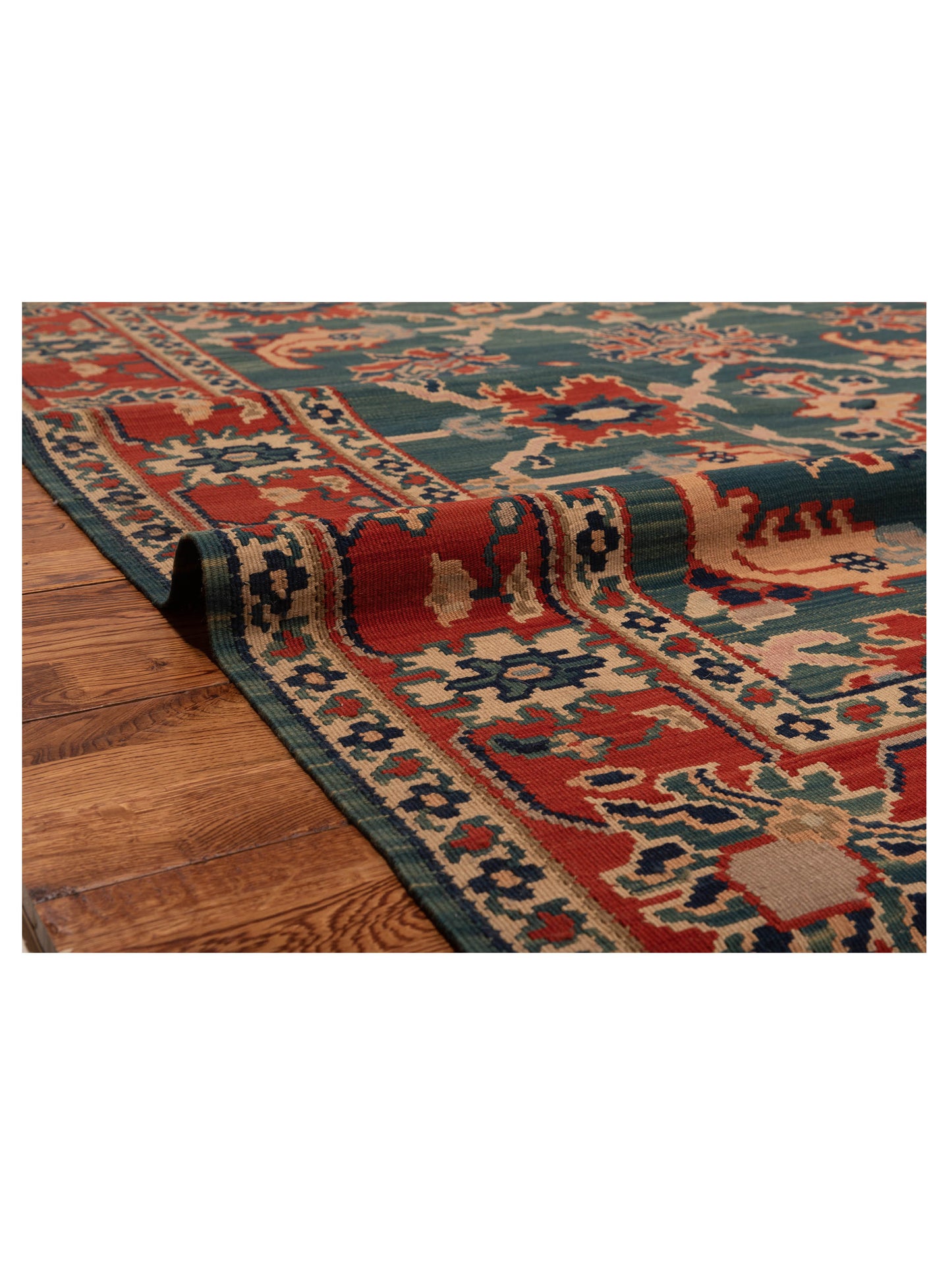 Kilvana Blue Red 6.7x7.2 Hand Woven Rug