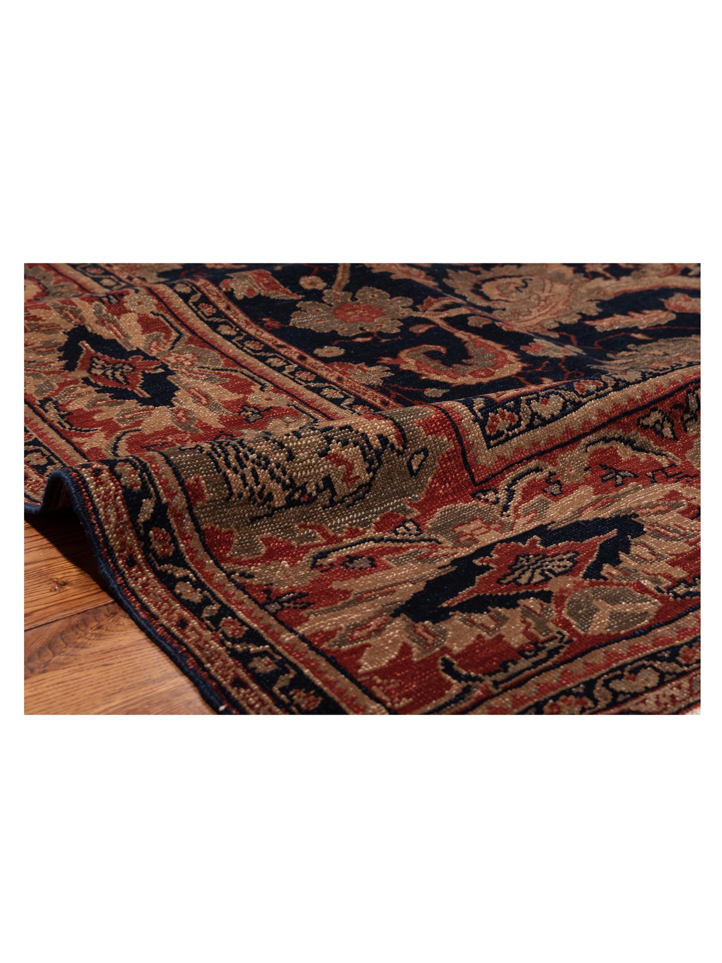 Turkish Elvaria Navy Red 8.10x12.3 Hand Knotted Rug