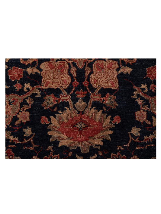 Turkish Elvaria Navy Red 8.10x12.3 Hand Knotted Rug