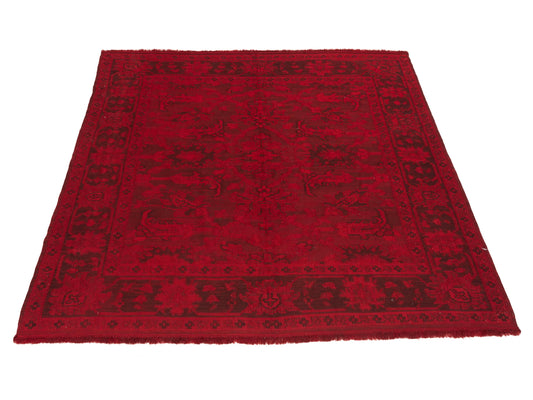 Vintage Red 6.6x6.11 Hand Knotted Rug