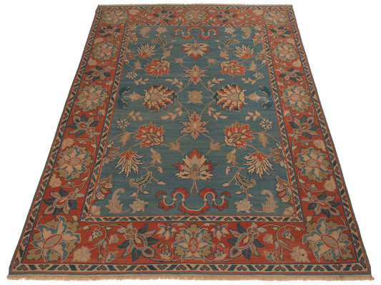 Kilvana Blue Rust 9.3x12.2 Hand Woven Rug
