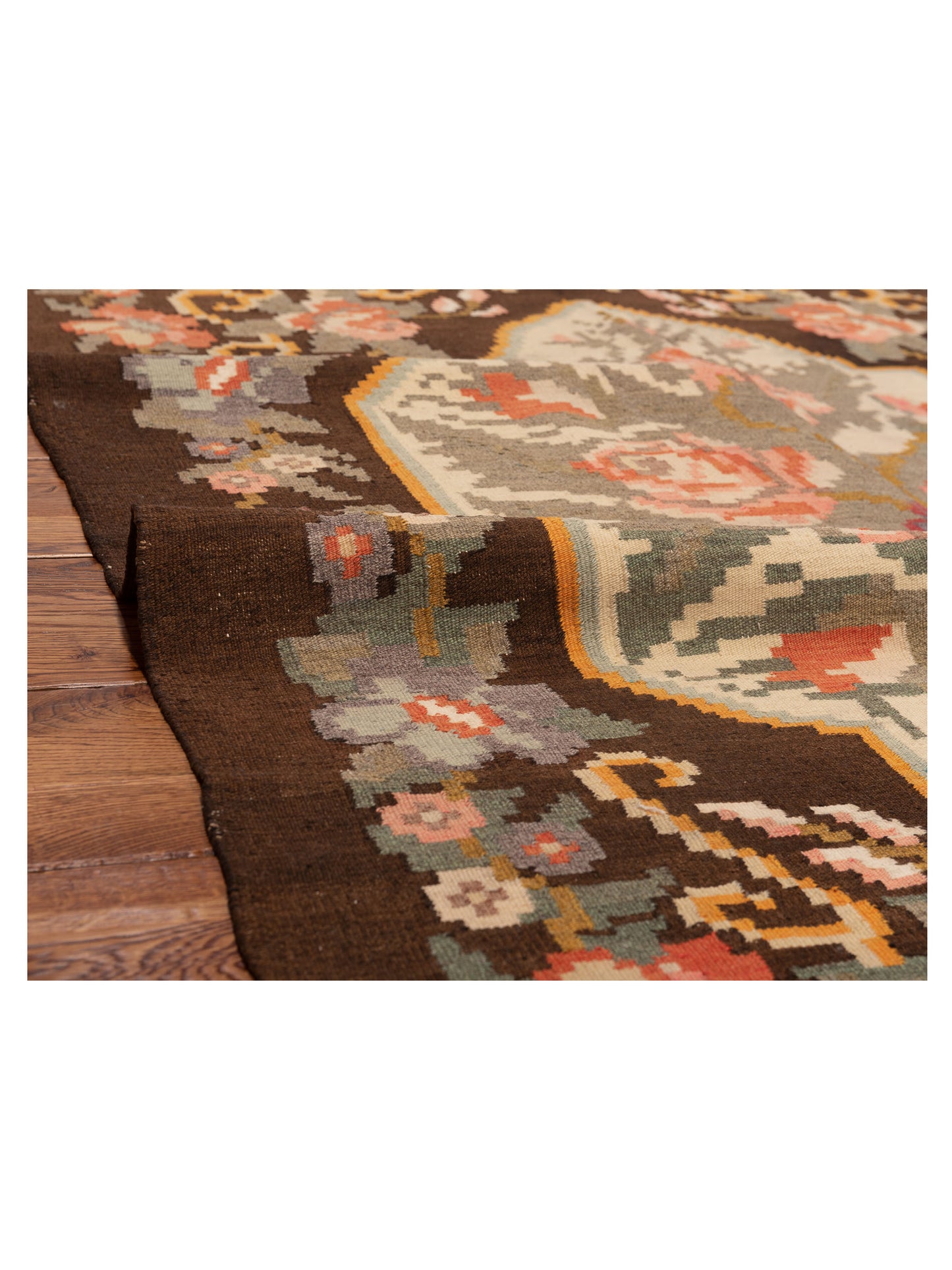 Blossara Kilim Black 5x7.2 Hand Woven Rug