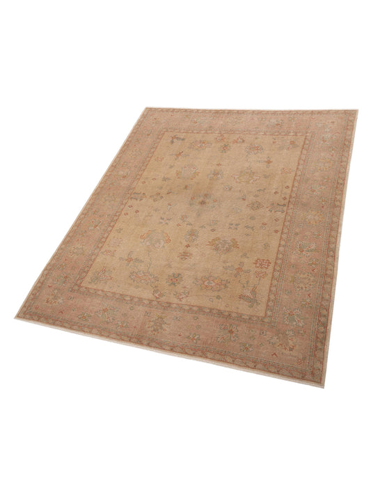 Oushak Cream Pink 8.5x10.2 Hand Knotted Rug
