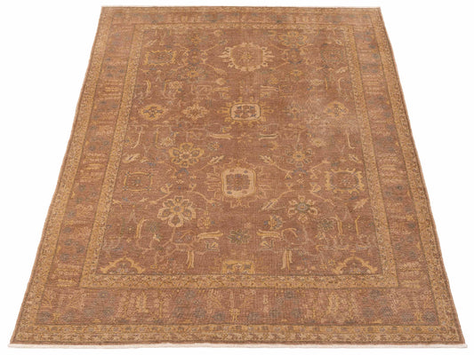 Turkish Elvaria Light Brown 9x11 Hand Knotted Rug