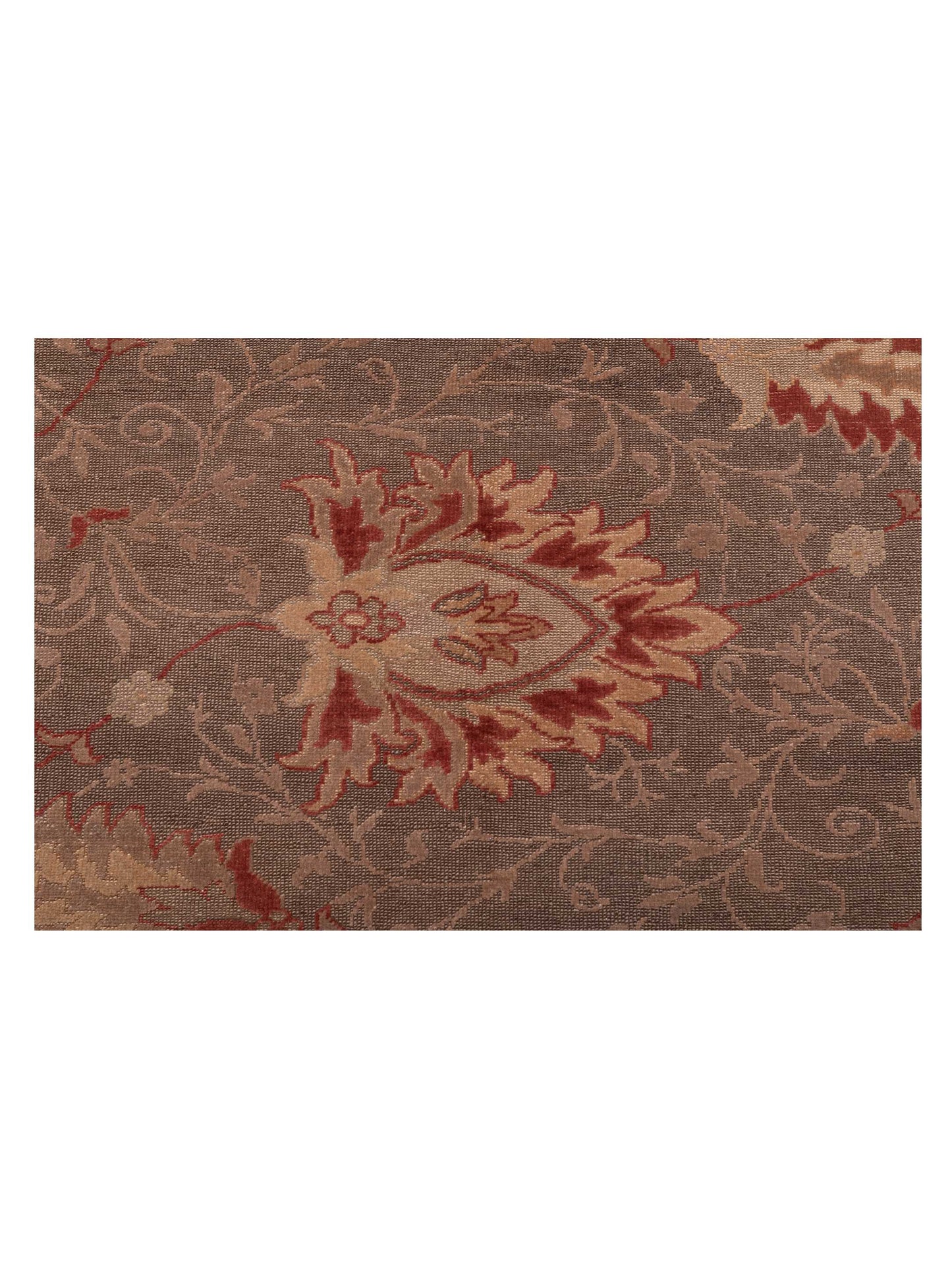 Turkish Elvaria Silver Brick 9.1x11.4 Hand Knotted Rug