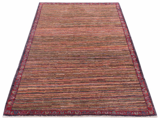 Gabbeh Multi 4x5.8 Hand Knotted Rug