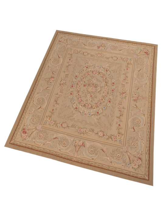 Florienne Cream Cream 7.9x9.11 Hand Knotted Rug