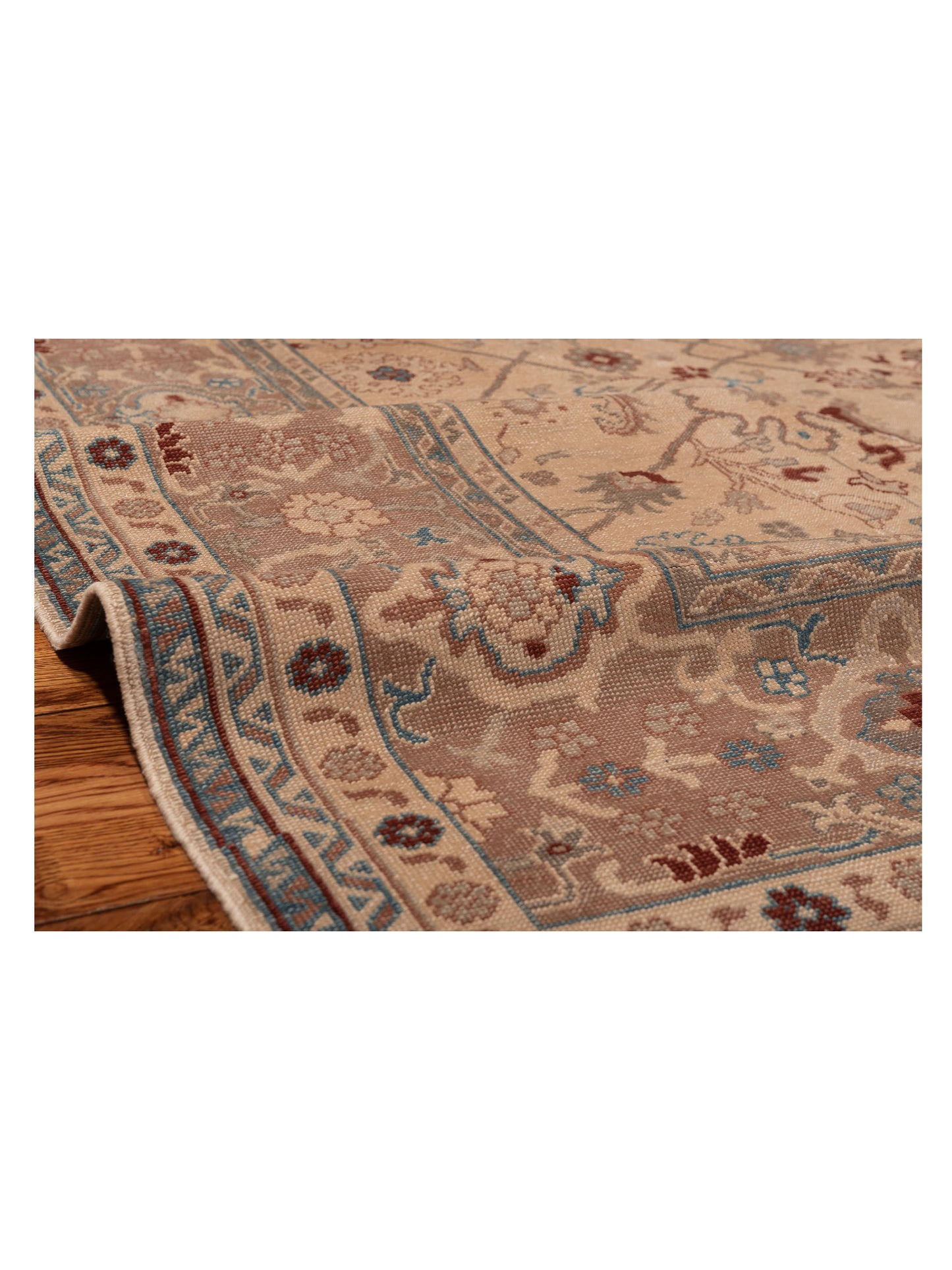 Turkish Elvaria Cream Brown 8.9x12 Hand Knotted Rug