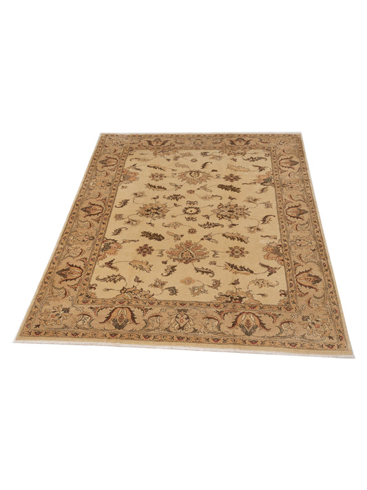 Turkish Elvaria Ivory Beige 8.8x10.10 Hand Knotted Rug