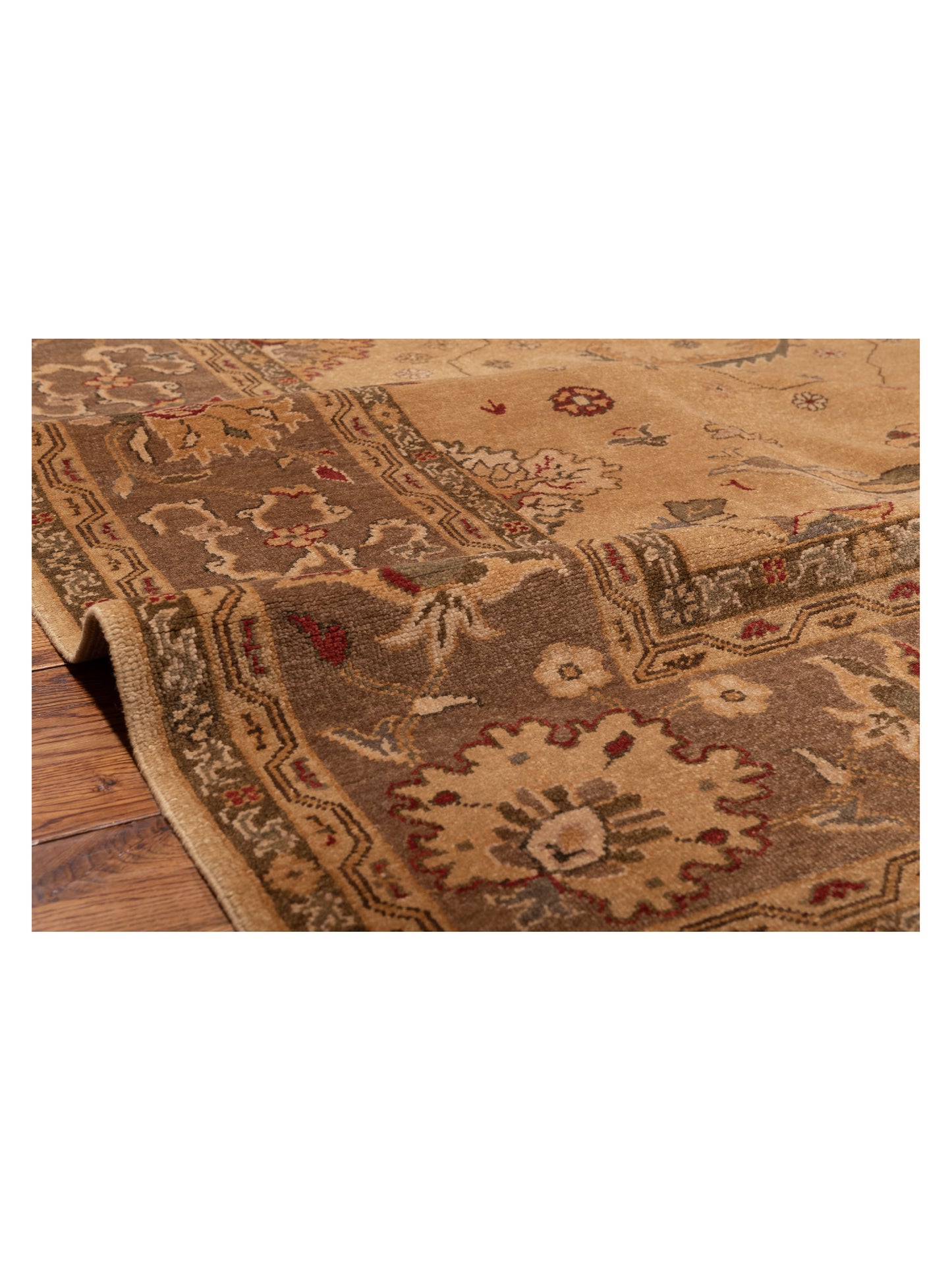 Turkish Elvaria Camel Brown 9.1x11.11 Hand Knotted Rug