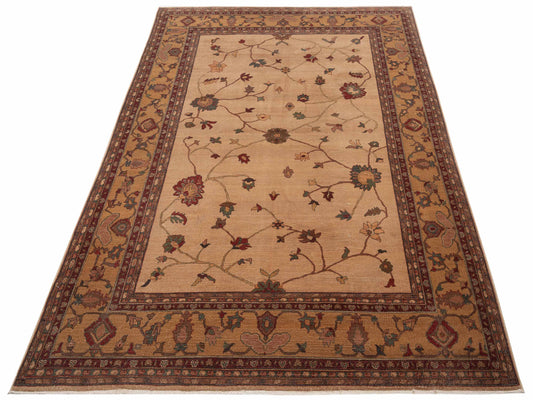Elvaria Beige Gold 7.10x10.1 Hand Knotted Rug