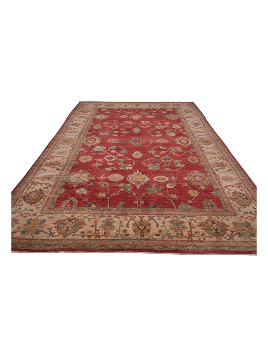 Elvaria Red Ivory 12.3x17.11 Hand Knotted Rug