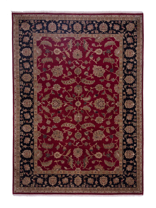 Mehvara Red Black 10.1x13.11 Hand Knotted Rug