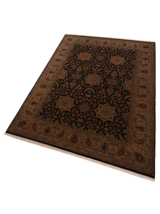Corvella Black Gold 9.3x12.3 Hand Knotted Rug