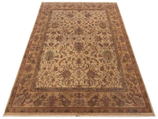 Corvella Beige Gold 8x10 Hand Knotted Rug