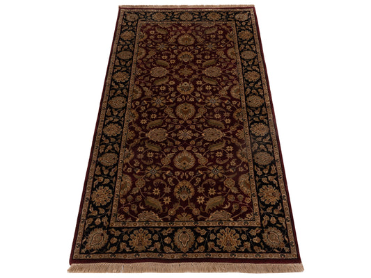 Mehvara Red Black 4x7 Hand Knotted Rug