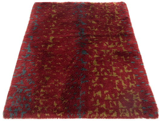 Baskra Red Red 5.11x7.10 Hand Knotted Rug