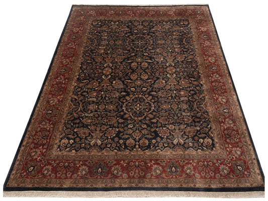 Corvella Navy Red 8x9.10 Hand Knotted Rug