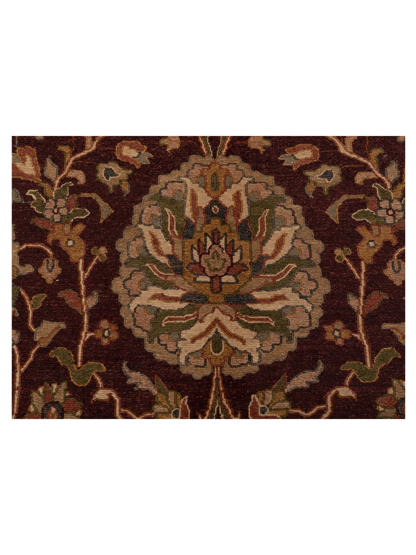 Soumak Burgundy Ivory 8.1x10 Hand Woven Rug
