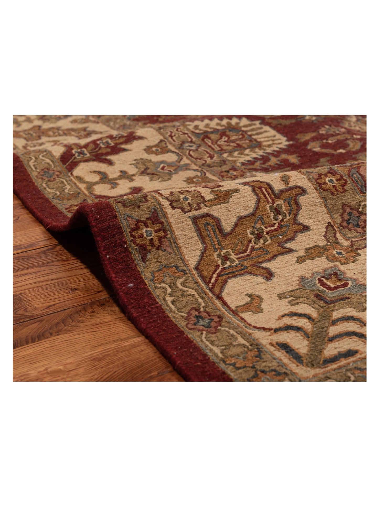 Soumak Burgundy Ivory 8.2x10.2 Hand Woven Rug