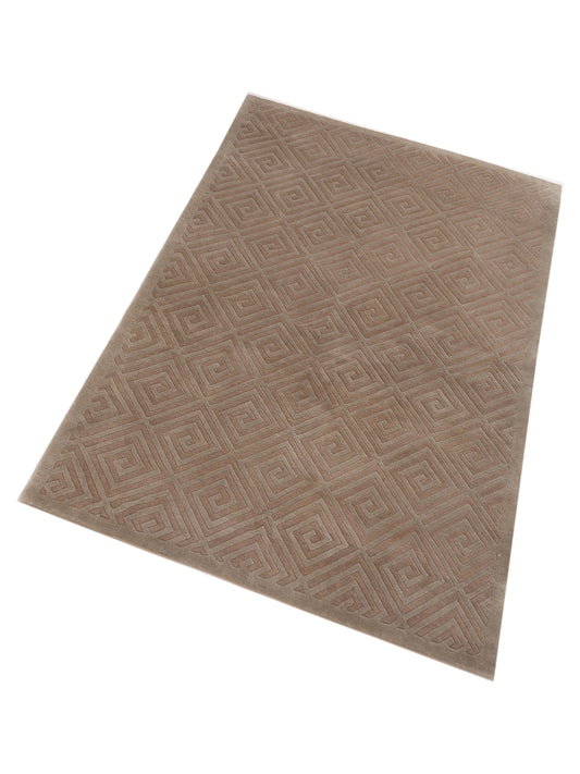 Tibarra Beige Brown 5.1x8 Hand Knotted Rug