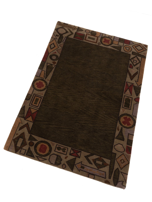 Tibarra Green Silver 5.1x8.2 Hand Knotted Rug