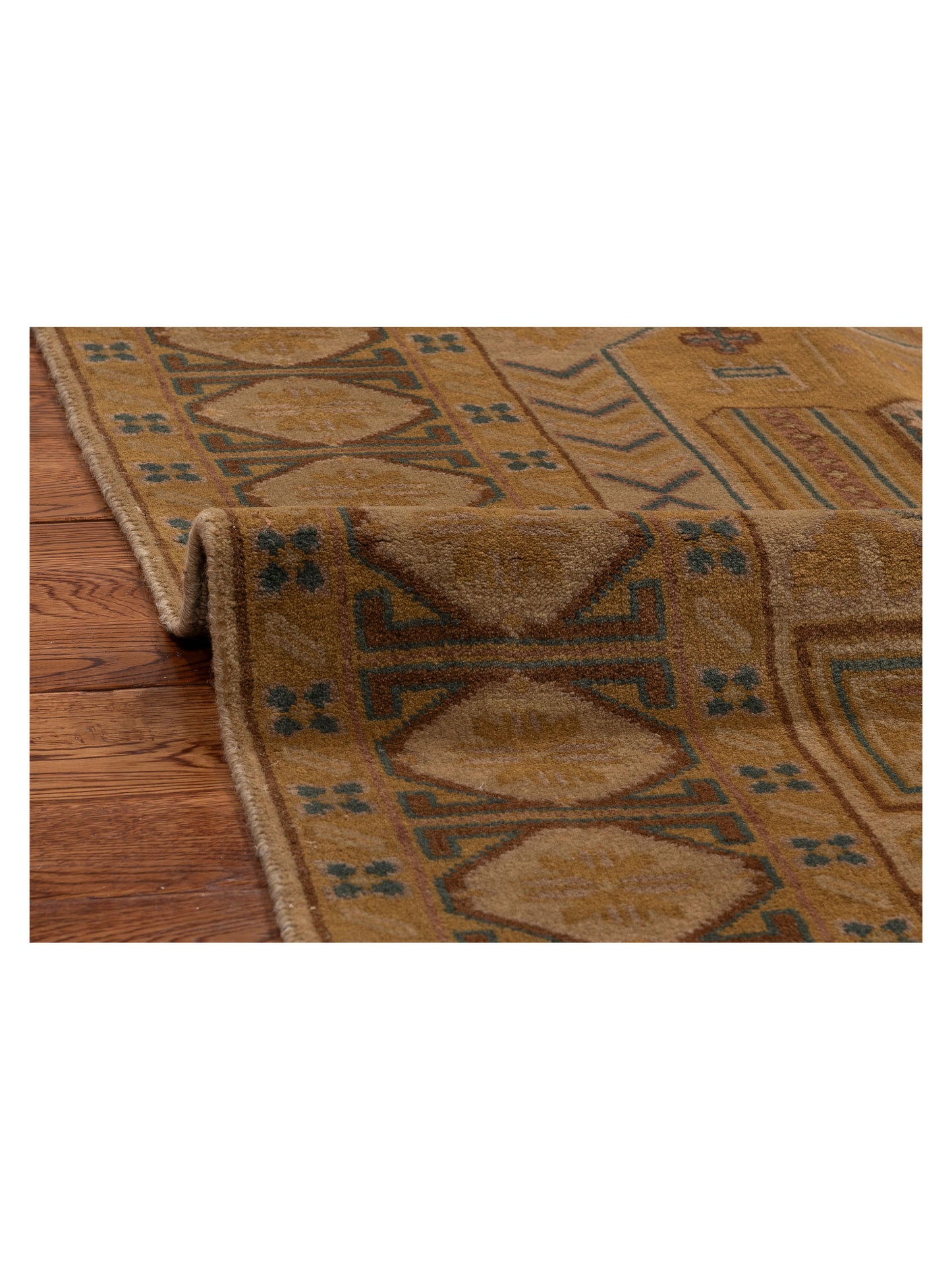 Modeva Beige Brown 5.5x7.7 Hand Knotted Rug