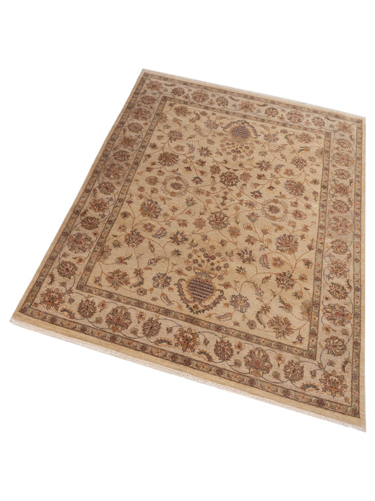 Mehvara Ivory Beige 8.2x10.4 Hand Knotted Rug
