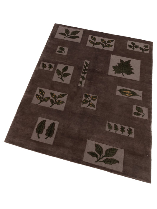 Tibarra Brown 6.2x8.11 Hand Knotted Rug