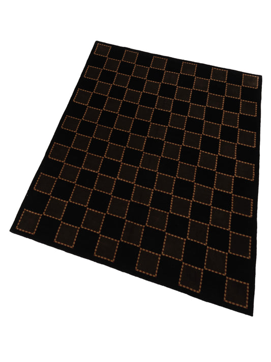 Tibarra Black Green 8x9.11 Hand Knotted Rug