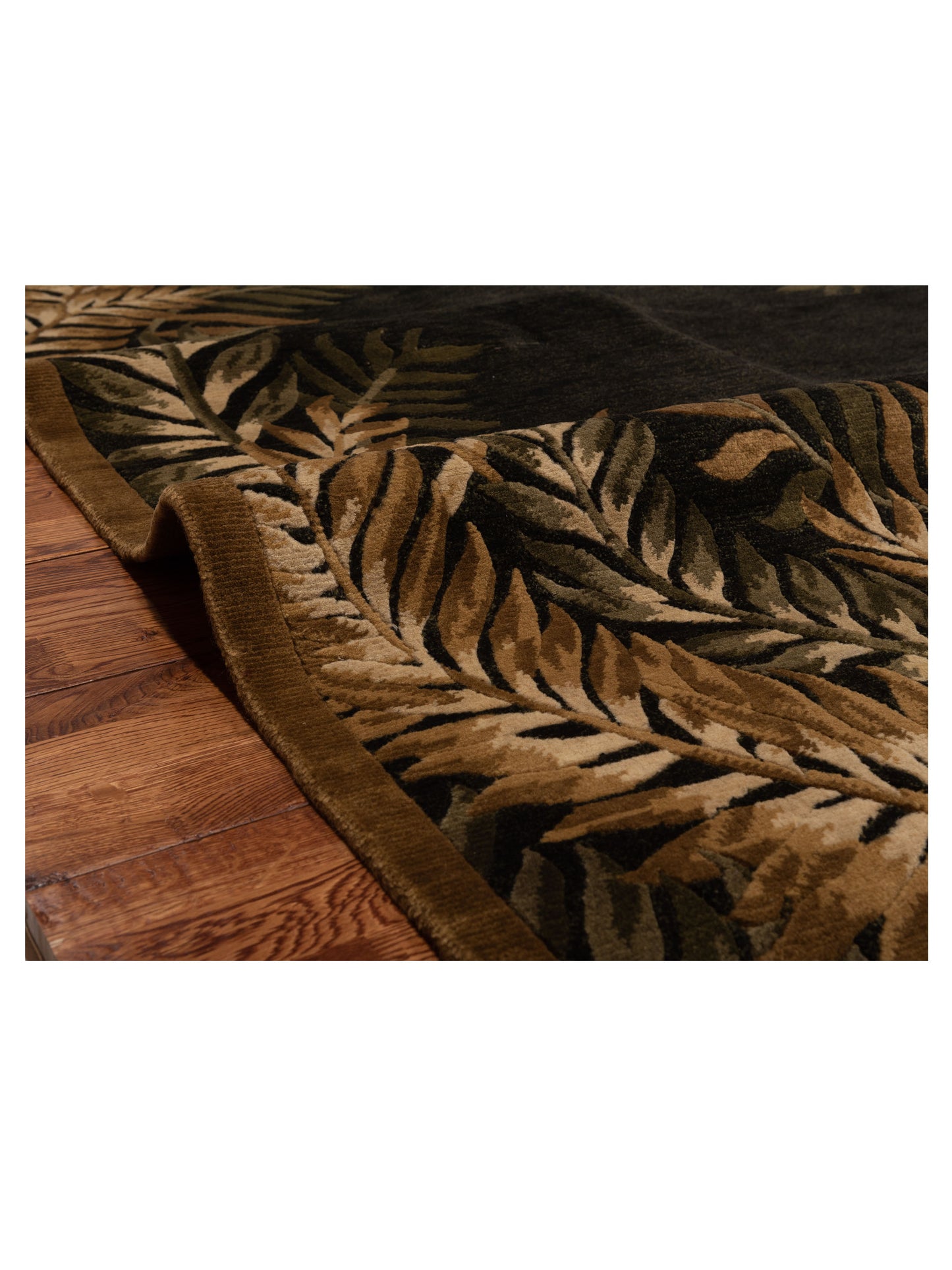 Tibarra Green Brown 5.1x7.11 Hand Knotted Rug