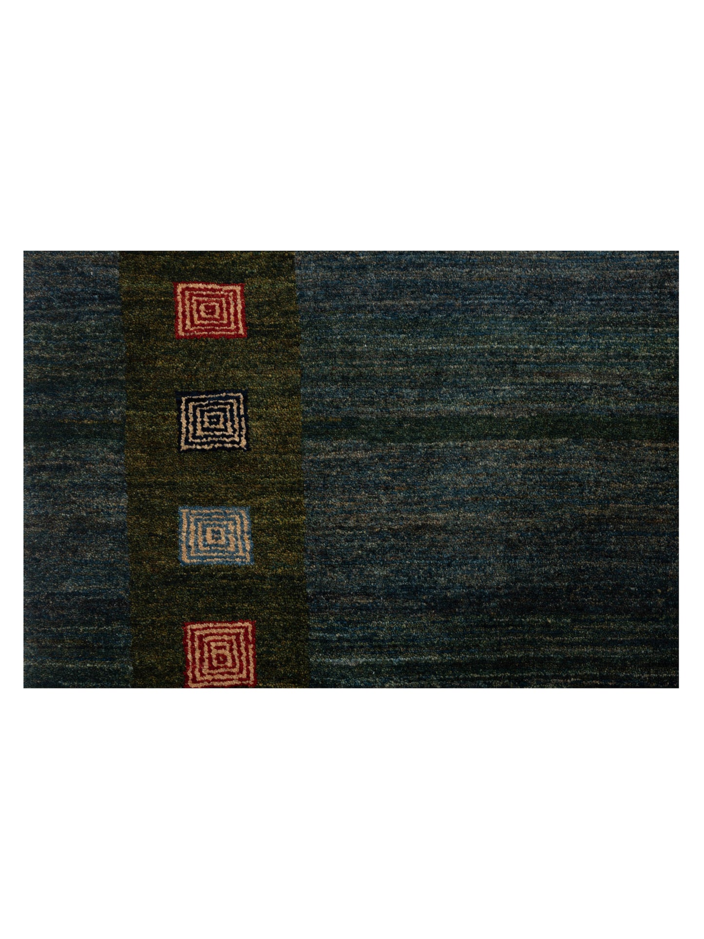 Modern Gabbeh Teal Blue Green 6.6x8 Hand Knotted Rugs