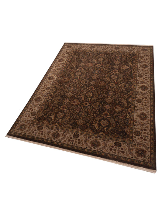 Corvella Green Ivory 9x12.3 Hand Knotted Rug