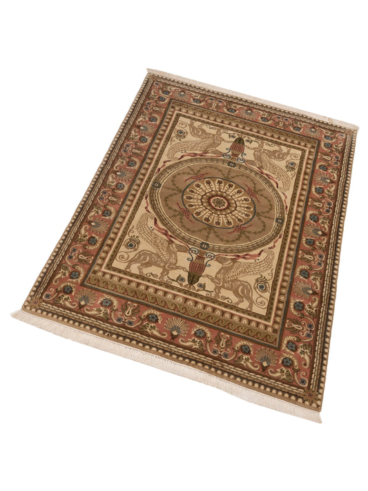 Florienne Ivory Pink 6.5x8.11 Hand Knotted Rug