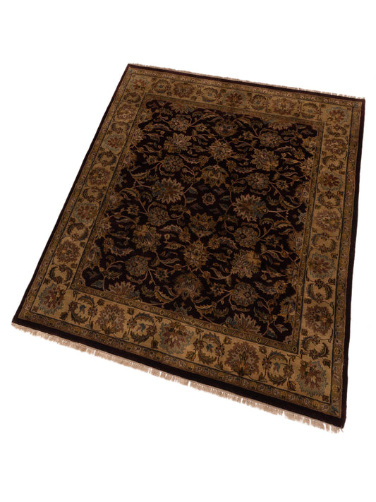 Mehvara Purple Ivory 8.4x10.1 Hand Knotted Rug