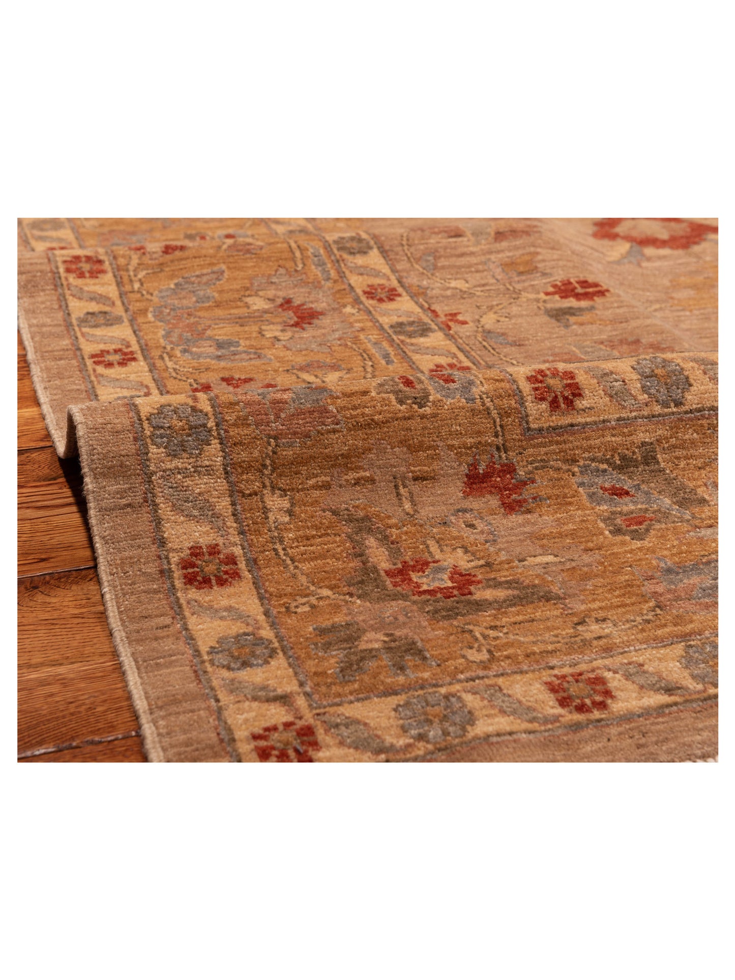 Sabira Brown Gold 9.3x12.1 Hand Knotted Rug