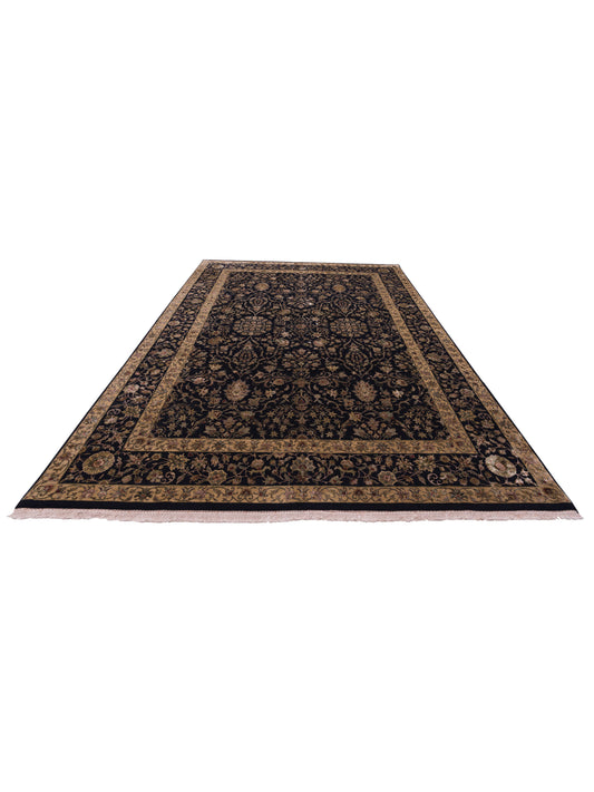Javira Silk Black Black 10x13.6 Hand Knotted Rug