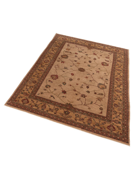 Elvaria Ivory Gold 7.10x10.6 Hand Knotted Rug