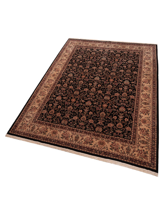 Artalya Black Beige 8.9x12.1 Hand Knotted Rug