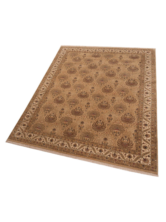 Corvella Gold Ivory 8.8x11.7 Hand Knotted Rug