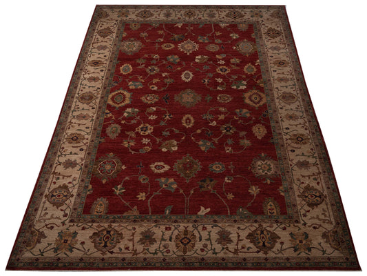 Elvaria Red Ivory 12.1x17.8 Hand Knotted Rug