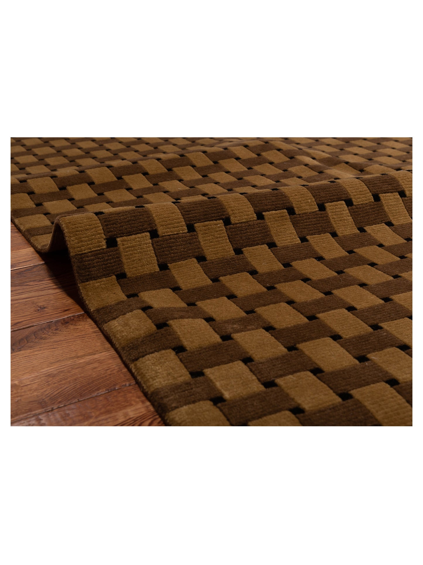 Tibarra Brown Gold 8.1x9.10 Hand Knotted Rug