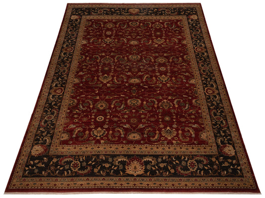 Heratya Red Black 14.7x15.4 Hand Knotted Rug