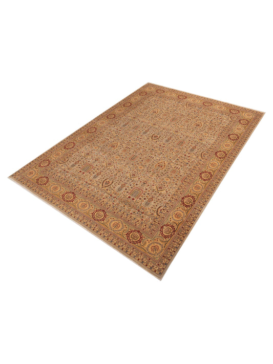 Jallira Beige Gold 10.1x14 Hand Knotted Rug